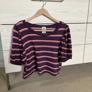 We the Free Striped Crop Tee